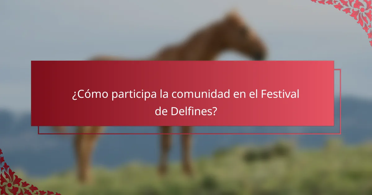 ¿Cómo participa la comunidad en el Festival de Delfines?