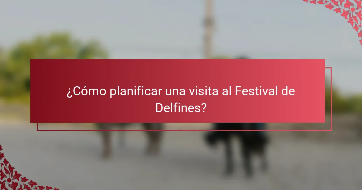 ¿Cómo planificar una visita al Festival de Delfines?