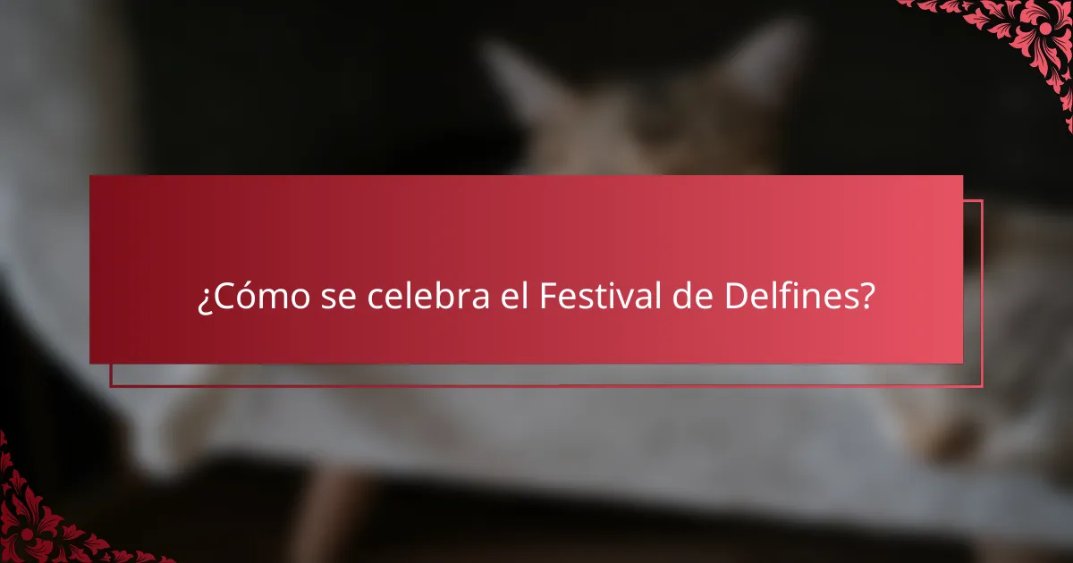 ¿Cómo se celebra el Festival de Delfines?