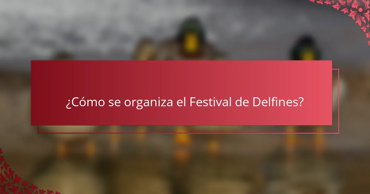 ¿Cómo se organiza el Festival de Delfines?