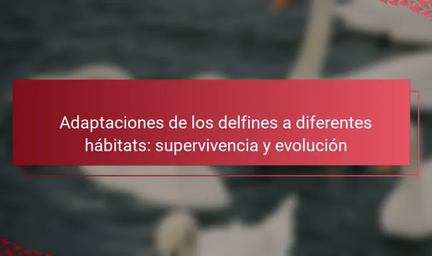 Adaptaciones de los delfines a diferentes hábitats: supervivencia y evolución