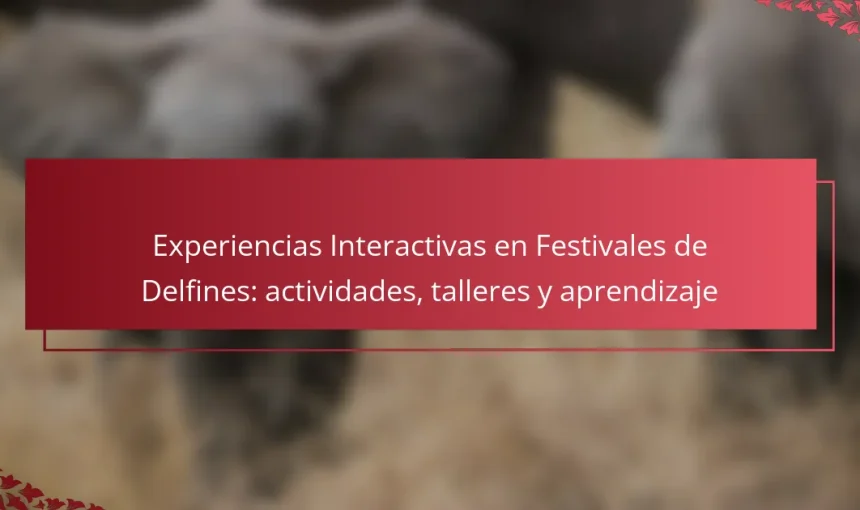 Experiencias Interactivas en Festivales de Delfines: actividades, talleres y aprendizaje