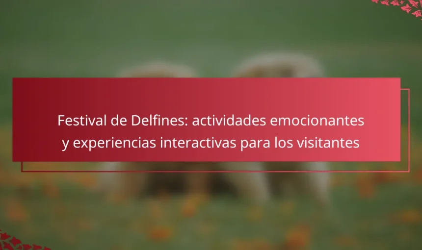Festival de Delfines: actividades emocionantes y experiencias interactivas para los visitantes