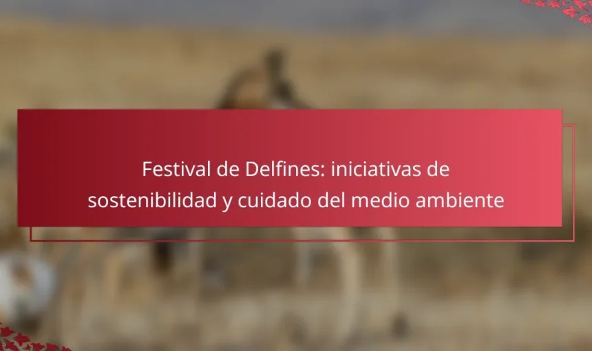 Festival de Delfines: iniciativas de sostenibilidad y cuidado del medio ambiente