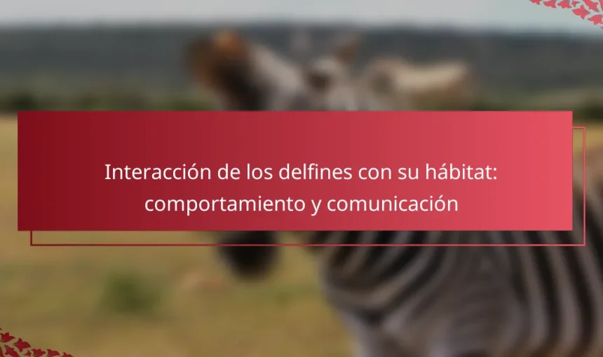 Interacción de los delfines con su hábitat: comportamiento y comunicación