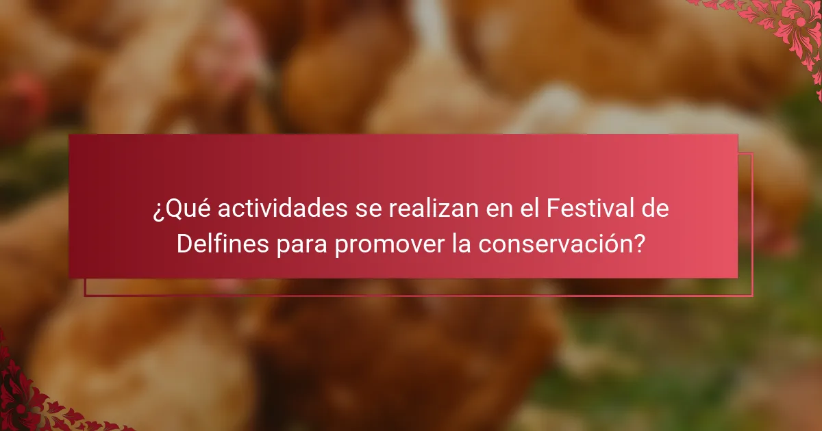 ¿Qué actividades se realizan en el Festival de Delfines para promover la conservación?