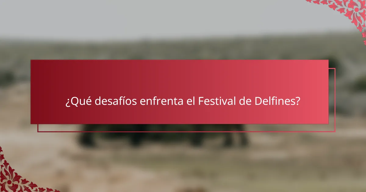 ¿Qué desafíos enfrenta el Festival de Delfines?