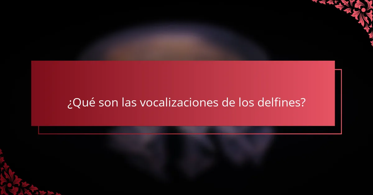 ¿Qué son las vocalizaciones de los delfines?